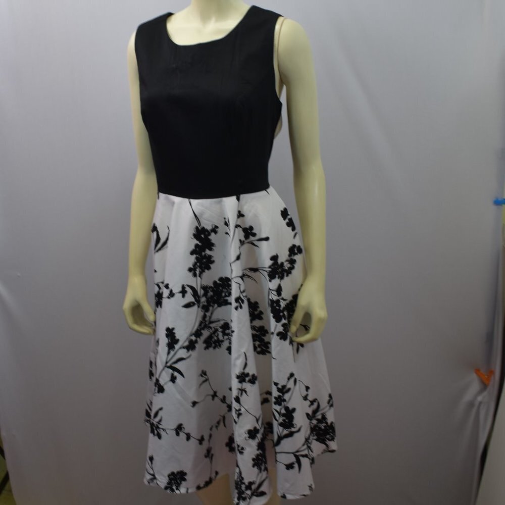 GRACE KARIN BLACK & WHITE‎ FIT AND FLARE DRESS XL - Picture 3 of 7